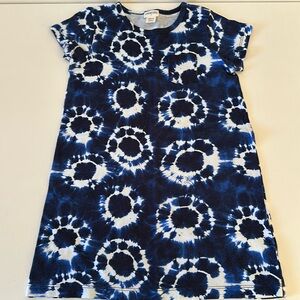 EUC Crewcuts Factory Sz XS Blue Tie Dye A-Line Cotton Dress